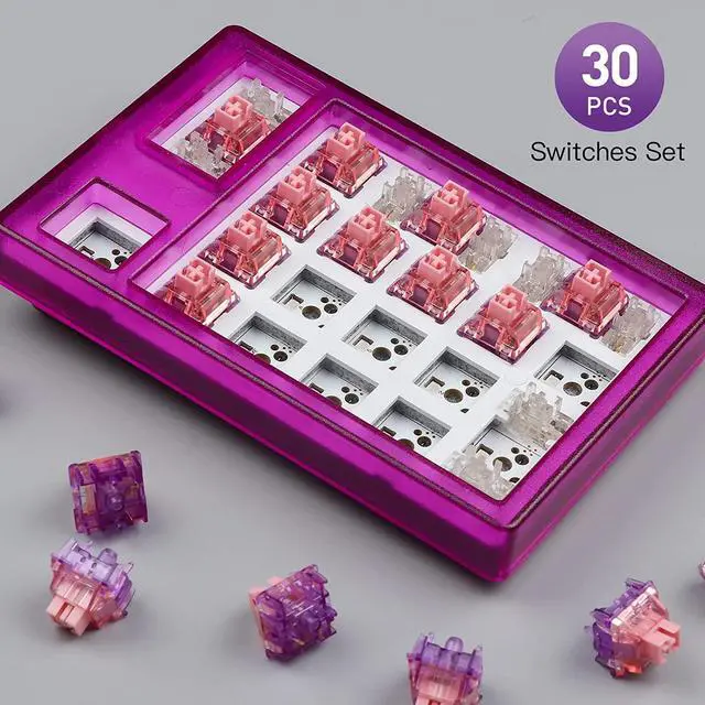 Alt view image 5 of 7 - EPOMAKER Flamingo 35 Pieces 47gf Linear Mechanical Keyboard Switches Set, 35gf Initial Force Factory Lubed Switch with POM Stem, Dual Spring, PC Housing for Gaming DIY Keyboard