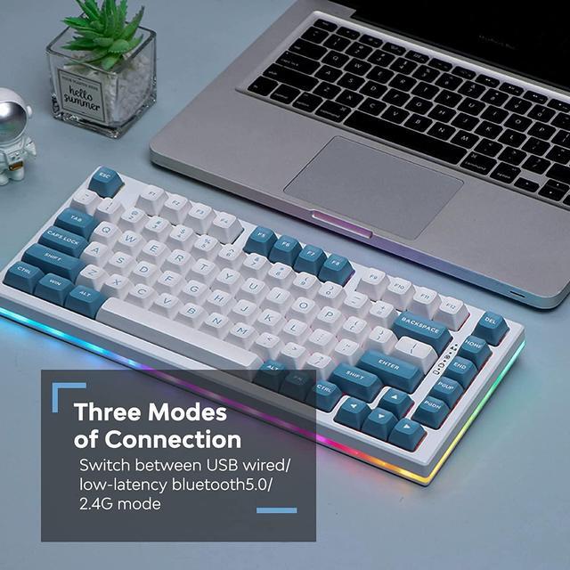 Alt view image 3 of 7 - EPOMAKER EP75 75% Hot Swap BT5.0/2.4G/USB-C Wired Gaming Mechanical Keyboard with 10000mAh Battery, RGB Backlights, Double Shot PBT Keycaps for Linux/Win/Mac(Pampas, Flamingo Switch)