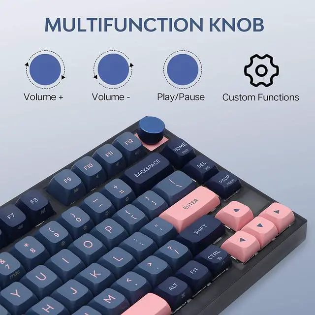 Alt view image 6 of 7 - EPOMAKER SKYLOONG GK75 Lite Gasket-Like Mount Wired Hot Swappable Programmable Keyboard with A Rotary Knob, Win/Mac Compatible(Gateron Optical Black)