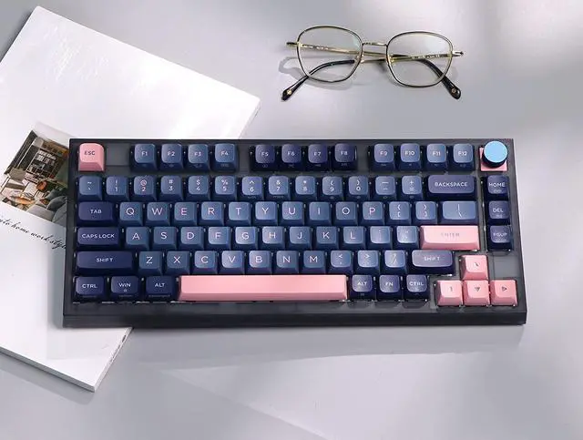 Alt view image 7 of 7 - EPOMAKER SKYLOONG GK75 Lite Gasket-Like Mount Wired Hot Swappable Programmable Keyboard with A Rotary Knob, Win/Mac Compatible(Iceberg Optical Yellow)