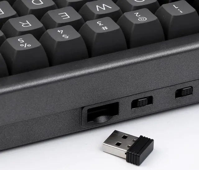 Alt view image 6 of 7 - EPOMAKER EK68 65% Gasket NKRO Hot Swappable 2.4Ghz/Bluetooth 5.0/USB-C Wired Mechanical Gaming Keyboard with Knob, South-Facing LED, 3000mAh Battery, RGB Backlight for Win/Mac (Flamingo Switch )