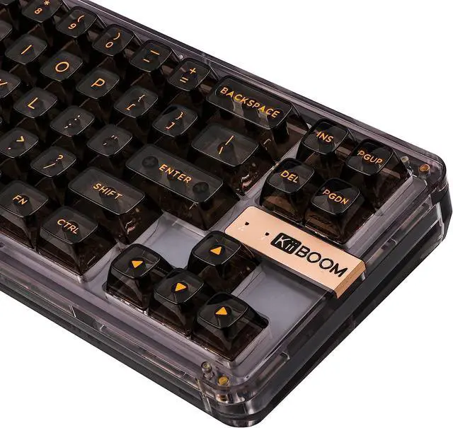 Alt view image 7 of 7 - KiiBoom Phantom 68 65% Hot Swappable Crystal Gasket-Mounted Mechanical Keyboard, BT5.0/2.4GHz/USB-C Wired Wireless NKRO Gaming Keyboard with South-Facing RGB, 4000mAh Battery for Win/Mac(Black)