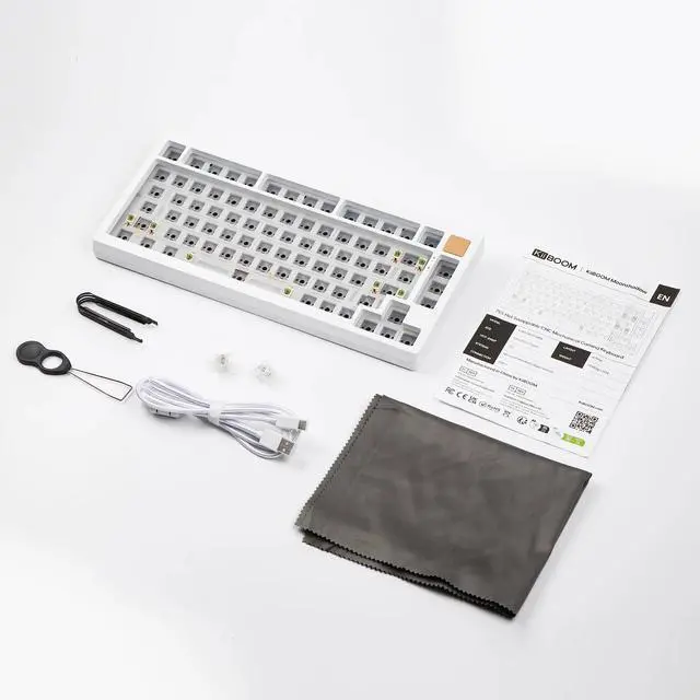 Alt view image 6 of 7 - KiiBOOM Moonshadow 81, 75% Hot-swappable Aluminum VIA/QMK Barebones Gaming Keyboard DIY Kit