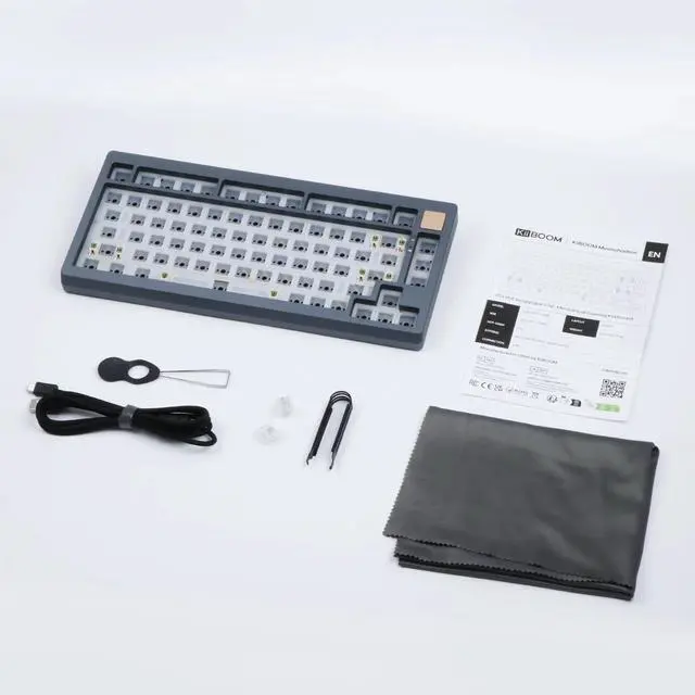 Alt view image 6 of 7 - KiiBOOM Moonshadow 81, 75% Hot-swappable Aluminum VIA/QMK Barebones Gaming Keyboard DIY Kit