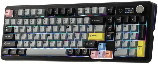 Main image of EPOMAKER TH99 PRO 96% Mechanical Keyboard with Screen & Knob, 10000mAh, 2.4Ghz/BT, Hot Swap, Custom Driver, RGB Backlight, PBT Keycap, Wireless Gaming Keyboard for PC/Mac (Black, Sea Salt Silent)