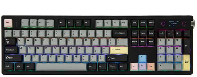 Main image of EPOMAKER TH108 PRO Full Size Mechanical Keyboard with Screen & Knob, Wireless Gaming Keyboard with 10000mAh, Creamy Gasket, Hot Swap, Custom Driver, RGB Backlight (Black, Sea Salt Silent)