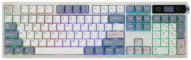 Main image of EPOMAKER TH108 PRO Full Size Mechanical Keyboard with Screen & Knob, Wireless Gaming Keyboard with 10000mAh, Creamy Gasket, Hot Swap, Custom Driver, RGB Backlight (White, Creamy Jade)