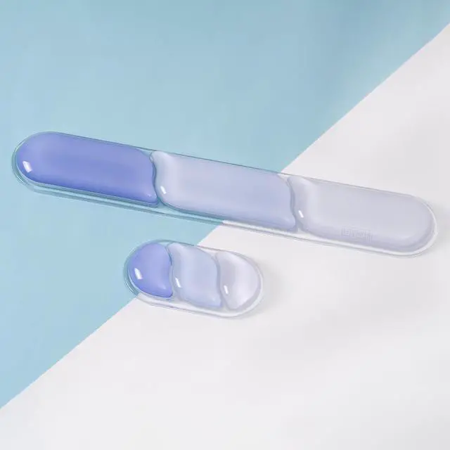 Main image of EPOMAKER CloudGel Wrist Rest for Keyboard and Mouse, 2 Pieces Silicone Wrist Support, Anti-Slip Rubber Bottom, Ergonomic Design, Suitable for Office/Computer/Laptop/Gaming (Blue)
