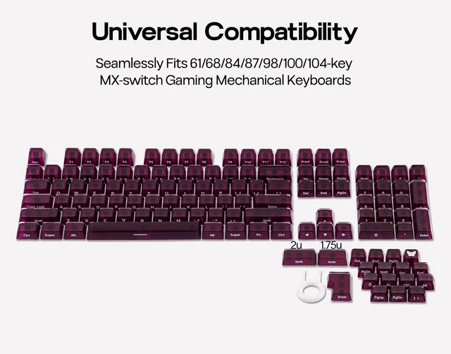 Alt view image 7 of 7 - EPOMAKER Lusterfly Jelly Keycaps Set - 123 Keys Double-Shot Laser Engraved MDA Profile, ABS+PC, Non-Shine-Through, MX-Compatible for 61/68/84/87/98/100/104-Key Mechanical Keyboard (Red)