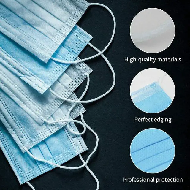 Alt view image 4 of 6 - 50pcs Disposable face masks 3 layers Antiviral antibacterial face mask protection Adult child protective nose and mouth masks