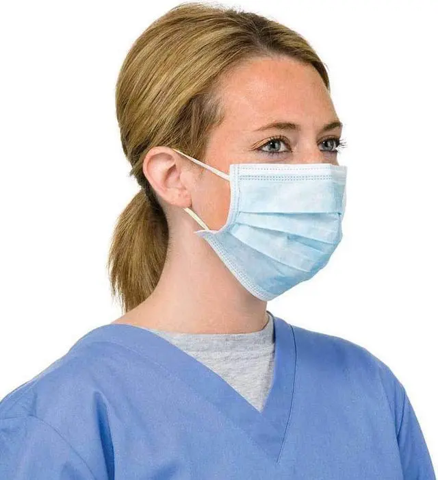 Alt view image 6 of 7 - Disposable Face Masks 3 layers Antiviral Antibacterial Face Mask Protection Adult Child Protective Nose and Mouth Medical Masks - 50 Pcs