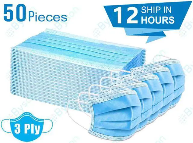 Main image of 50Pcs Disposable Face Mask Anti-Dust Proof Respirator 3-ply Face Mask Cover Anti Covid-19 VirusNon-woven Antiviral Mouth Mask