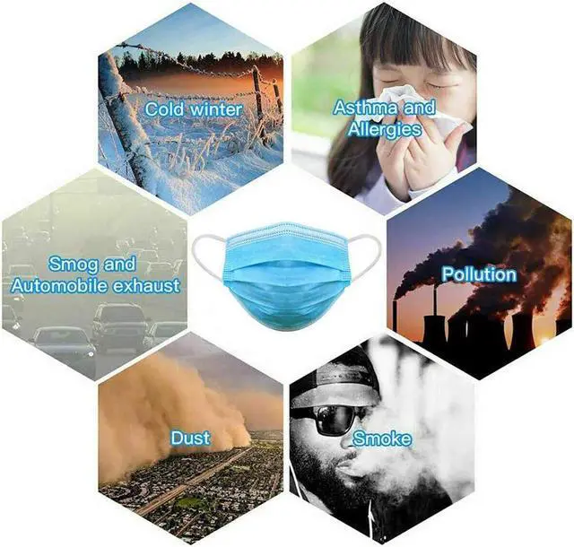 Alt view image 3 of 6 - 50Pcs Disposable Face Mask Anti-Dust Proof Respirator 3-ply Face Mask Cover Anti Covid-19 VirusNon-woven Antiviral Mouth Mask