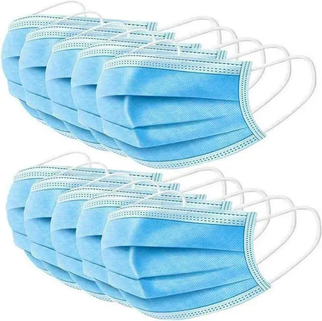 Alt view image 7 of 7 - Ackmioxy Disposable 3 layer Face Mask Anti-Dust Proof Face Mask Cover Anti Covid-19 Virus Non-woven Antiviral Mouth Respirator Mask - 50Pcs/Pack