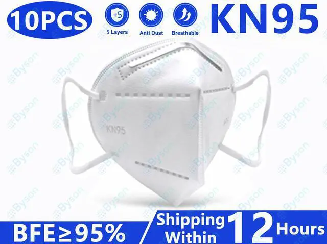 Main image of 5 Layer KN95 Non-Disposable Protective Mask, Anti Covid-19 Virus KN95 Masks Surgical Face Mask Anti Flu Mask, Breathable, Dustproof, Nonwoven Fabrics, 5 Layers KN95 Protective Mask for Adult - 10 Pcs