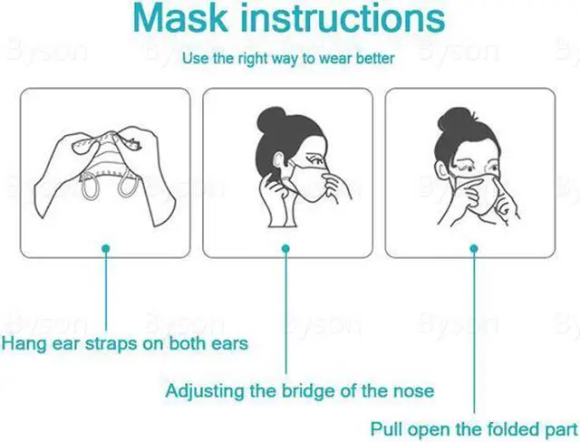 Alt view image 6 of 7 - 100pcs Disposable 3 layers Face Masks Antivirus Antibacterial Mask Protection Adult Child Protective Nose and Mouth Masks