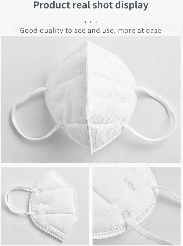 Alt view image 6 of 7 - 50pcs KN95 Mask Non-Disposable 5 Layers Protective Mask Anti Covid-19 Virus Face Masks Surgical Mask Anti Dust Mask Breathable Dustproof Nonwoven Fabrics 5 Layers Protective Mask