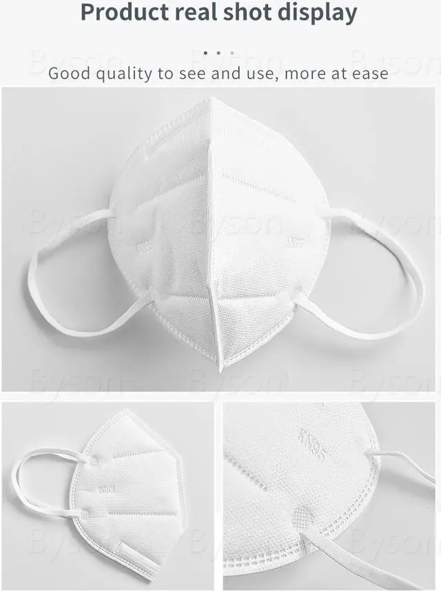 Alt view image 7 of 7 - 100Pcs Face Mask, 5 layer Anti Dust Anti Pollution Earloop Face Mask for Personal Protective Respirator Reusable, Non-Disposable Civil Face Mask Work Mask for Adult & Kids
