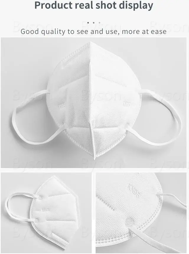 Alt view image 6 of 7 - 100 Pcs KN95 Mask Non-Disposable Face Mask Anti Covid-19 Virus Mask Non-Medical KN95 Mask Anti-Dust Mask, Breathable, Dustproof, Nonwoven Fabrics, 5 Layers Protective KN95 Mask