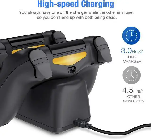 Alt view image 5 of 7 - Ackmioxy PS4 Controller Charger, Controller USB Charging Station Dock for DualShock 4, PlayStation 4 Charging Station for Sony Playstation4 / PS4 / PS4 Slim / PS4 Pro Controller-Black