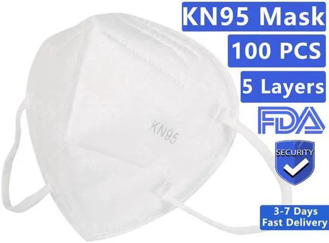 Main image of 100 Pcs Face Mask, 5 layer Anti Dust Anti Pollution Earloop Face Mask for Personal Protective Respirator Reusable, Non-Disposable Face Mask for Adult & Kids (White)