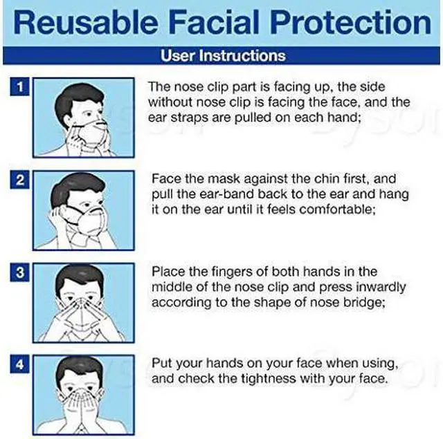 Alt view image 7 of 7 - 100 Pcs Face Mask, 5 layer Anti Dust Anti Pollution Earloop Face Mask for Personal Protective Respirator Reusable, Non-Disposable Face Mask for Adult & Kids (White)