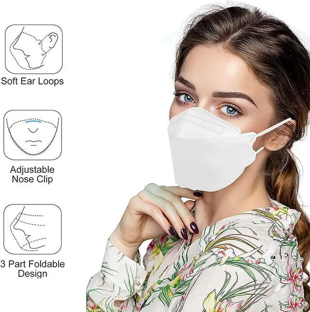 Alt view image 2 of 7 - Ackmioxy 100Pcs KF94 Mask, 4 layer Anti Dust Anti Dust Earloop KF94 Mask for Personal Protective Respirator Reusable, Non-Disposable KF94 Face Mask Work Mask for Adult & Kids