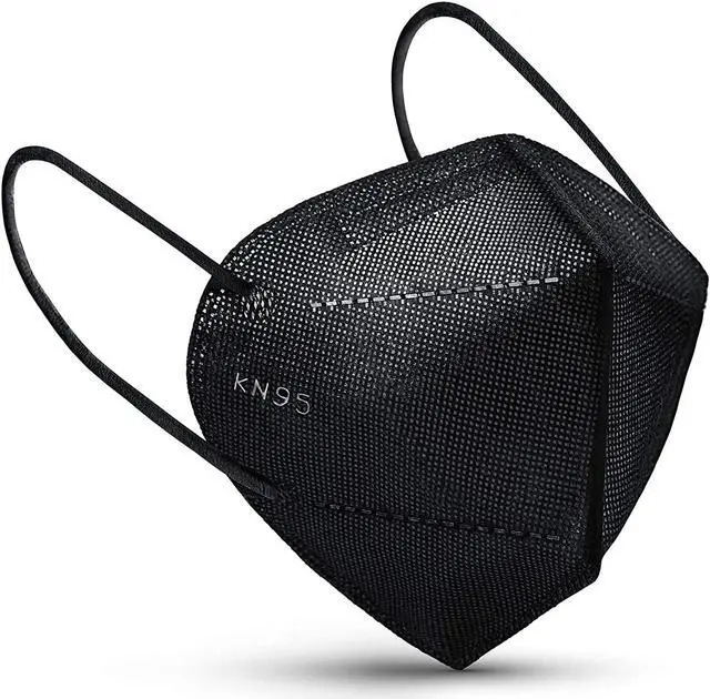 Alt view image 3 of 7 - Ackmioxy Black Face Masks Pack of 100 5-Ply Disposable Face Masks Filter Efficiency=95% Protection Against PM2.5, Fire Smoke, Dust Cup Dust Mask