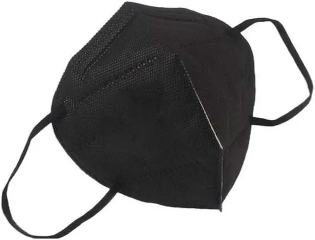 Alt view image 4 of 7 - Ackmioxy Black Face Masks Pack of 100 5-Ply Disposable Face Masks Filter Efficiency=95% Protection Against PM2.5, Fire Smoke, Dust Cup Dust Mask