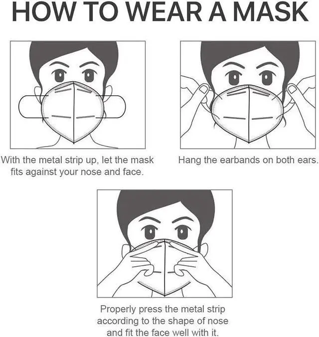 Alt view image 7 of 7 - Ackmioxy Black Face Masks Pack of 100 5-Ply Disposable Face Masks Filter Efficiency=95% Protection Against PM2.5, Fire Smoke, Dust Cup Dust Mask