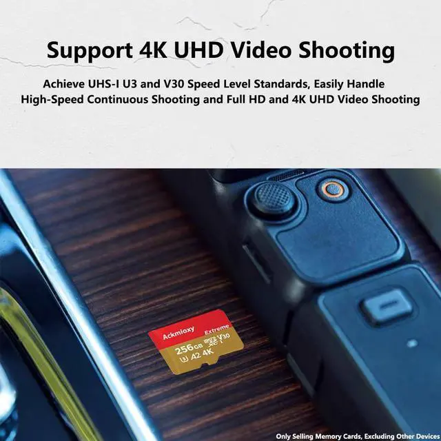 Alt view image 4 of 7 - Ackmioxy 2TB Extreme microSDHC UHS-I High Speed Memory Card with Adapter - Up to 100MB/s, C10, U3, V30, 4K, A2, Micro SD, Memory Card for OSMO NANO / ACE Pro / Camera Sport Camera Pocket 3 / Pocket 4