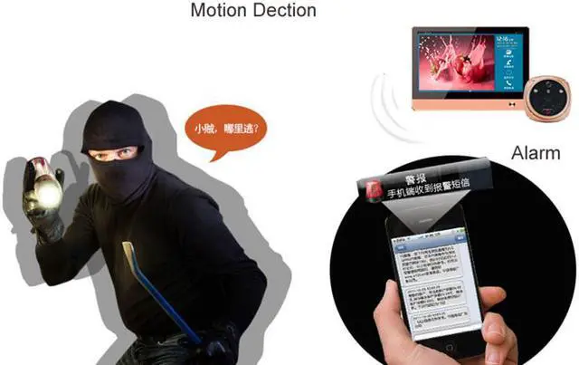 Alt view image 2 of 7 - ROLLUP iHome4 WiFi Peephole Door Viewer&Video IP Doorbell 7Inch Screen IR PIR Door HD Camera Motion Detect Remotely Control
