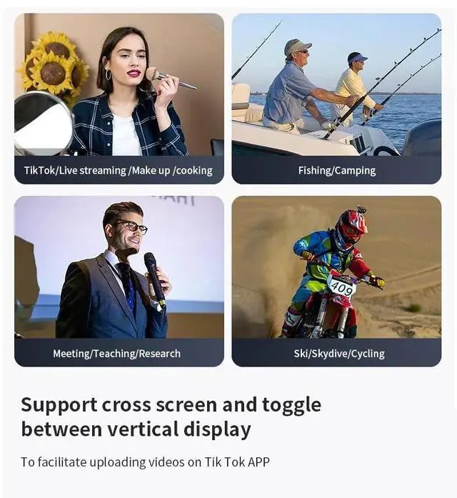 Alt view image 6 of 7 - EP8 Headwear Action Camera Wifi Sports Video Phone Recorder Body Camera Riding Outdoor Camcorder