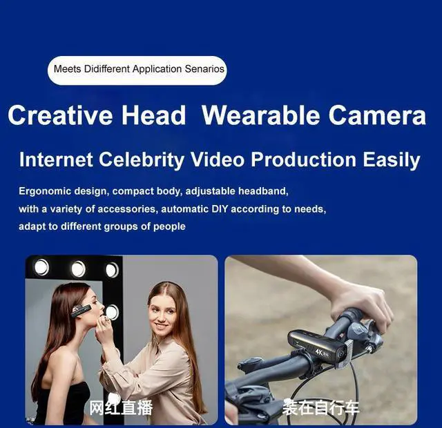 Alt view image 5 of 7 - Smart Outdoor Sports 4K Head Wearable Camera WiFi Digital Camcorder Profissional Gimbal Anti Shake