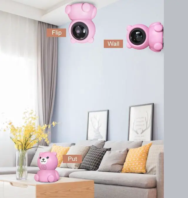 Alt view image 2 of 7 - Wireless WIFI Camera IP P2P CCTV Cam Baby Monitor Surveillance HD H.264130MP Lens IR Night Vision for Android or IOS Pink Color