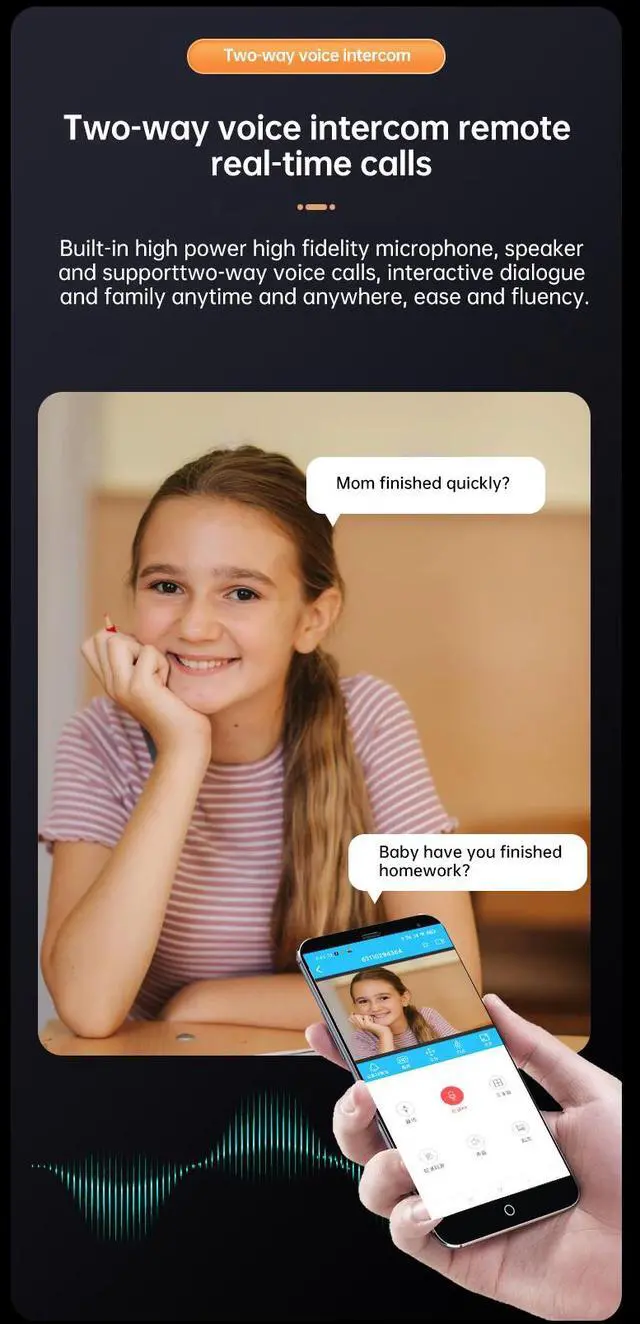 Alt view image 6 of 7 - F15 Smart Home Baby Monitor Table Lamp WIFI Camera IP Remote View For IOS Android Phone 32G Memory Inside To Record 15 Days Support Cloud Storage Kid Learning Video Recorder Spy Cam