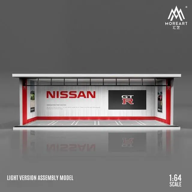 Main image of Time Micro&MoreArt 1:64 Nissan Mazda Porsche Alloy car model toy car scene with lights