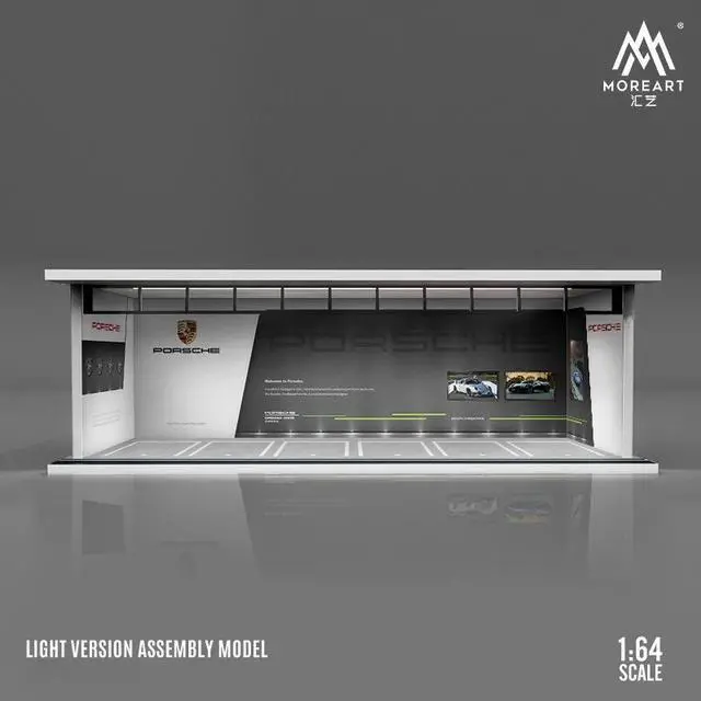 Alt view image 2 of 2 - Time Micro&MoreArt 1:64 Nissan Mazda Porsche Alloy car model toy car scene with lights
