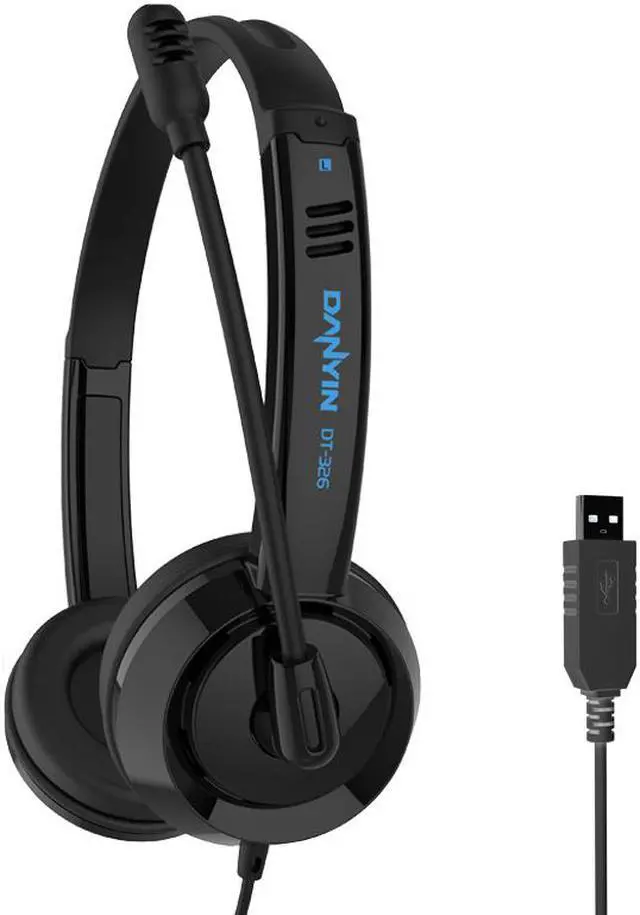 USB Headset with Noise Cancelling Microphone and Volume Control