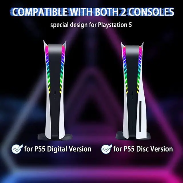 Alt view image 4 of 7 - RGB LED Light Strip for PS5 Console, with 8 Colors 400+ Lighting Effects, Music Sync Color Changing Light Strips for PS5 Accessories, with USB/IR Remote/APP Mobile Control