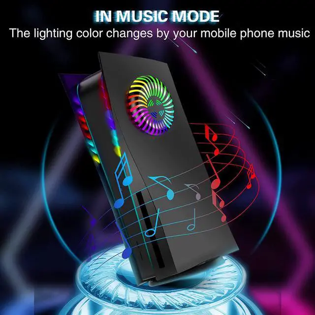 Alt view image 7 of 7 - RGB LED Light Strip for PS5 Console, with 8 Colors 400+ Lighting Effects, Music Sync Color Changing Light Strips for PS5 Accessories, with USB/IR Remote/APP Mobile Control