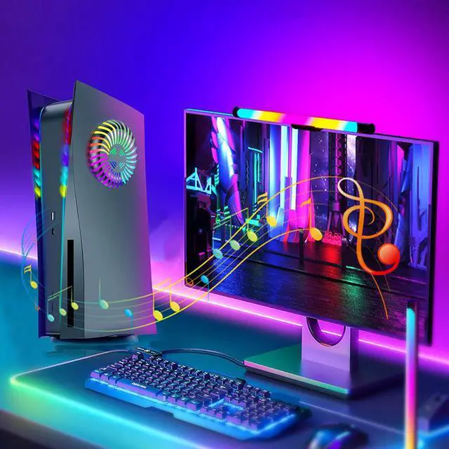 Alt view image 5 of 7 - RGB LED Light Strip for PS5 Console, with 8 Colors 400+ Lighting Effects, Music Sync Color Changing Light Strips for PS5 Accessories, with USB/IR Remote/APP Mobile Control