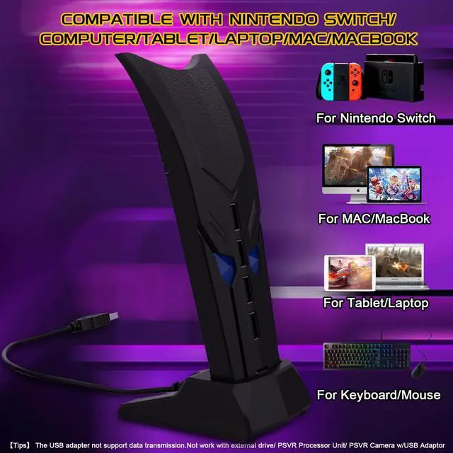 Alt view image 6 of 6 - USB Hub for PS5, Joso 4 Port USB 2.0 Adapter with USB Converter Cable for PS4/PS3/Xbox/N-Switch Console, Multi-Platform Compatible with Keyboard/Mouse, PC, Laptop, Extended Game Ports, Plug and Play