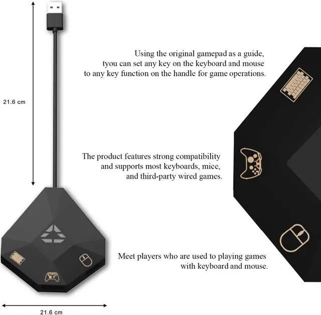 Alt view image 7 of 7 - Keyboard and Mouse Adapter, Joso USB Adapter for PS4/PS3/Xbox One/Xbox 360/NS Switch Console Converter with Type C Port Support Custom Mapping & Reset Button Function