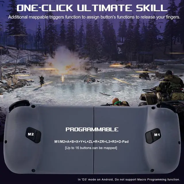 Alt view image 2 of 7 - Joso Mobile Game Controller for Android, iPhone, PC with M1/M2 Programmable, Phone Controller for iPhone 14, 13, 12, 11, Samsung Galaxy, Xiaomi, OPPO, Realme, Call of Duty, Genshin Impact & More Grey