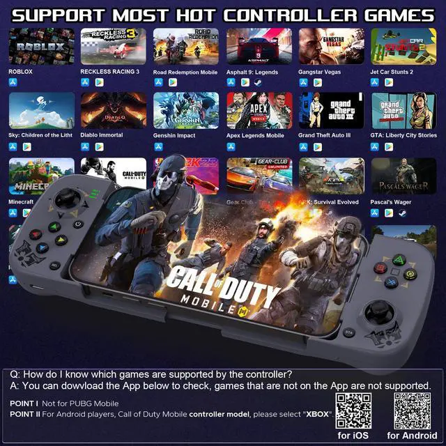 Alt view image 4 of 7 - Joso Mobile Game Controller for Android, iPhone, PC with M1/M2 Programmable, Phone Controller for iPhone 14, 13, 12, 11, Samsung Galaxy, Xiaomi, OPPO, Realme, Call of Duty, Genshin Impact & More Grey