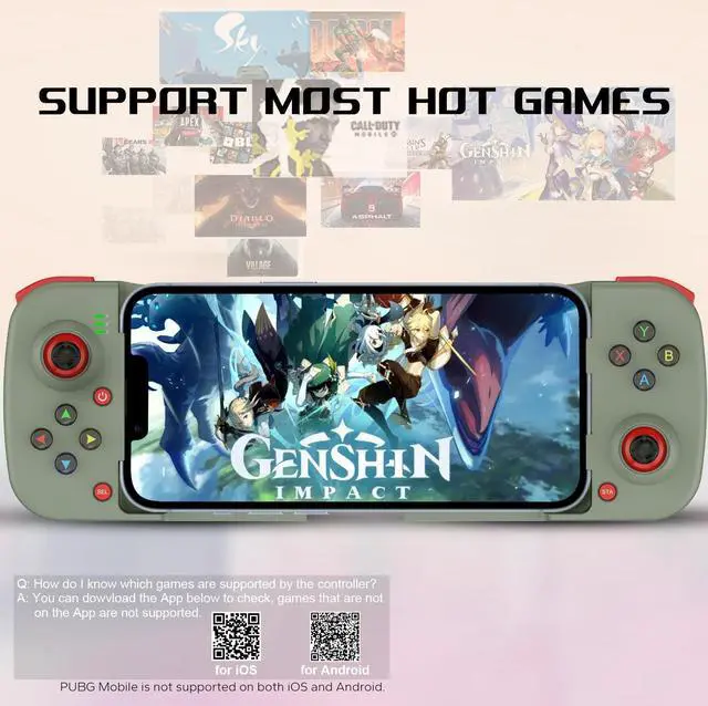 Alt view image 5 of 7 - Joso Mobile Game Controller for Android, iPhone, PC with M1/M2 Programmable, Phone Controller for iPhone 14, 13, 12, 11, Samsung Galaxy, Xiaomi, OPPO, Realme, Call of Duty, Genshin Impact & More Green