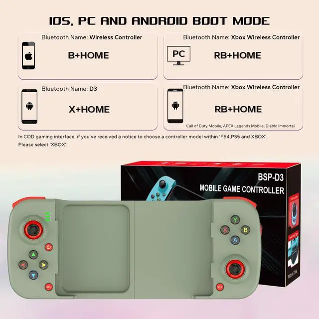 Alt view image 7 of 7 - Joso Mobile Game Controller for Android, iPhone, PC with M1/M2 Programmable, Phone Controller for iPhone 14, 13, 12, 11, Samsung Galaxy, Xiaomi, OPPO, Realme, Call of Duty, Genshin Impact & More Green