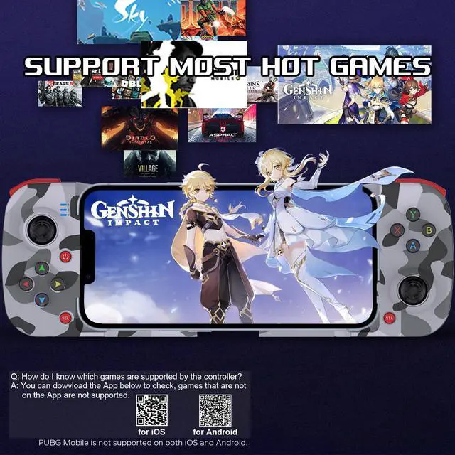 Alt view image 5 of 7 - Joso Mobile Game Controller for Android, iPhone, PC with M1/M2 Programmable, Phone Controller for iPhone 14, 13, 12, 11, Samsung Galaxy, Xiaomi, OPPO, Realme, Call of Duty, Genshin Impact & More Camo