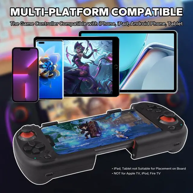 Alt view image 6 of 7 - Joso Wireless Game Controller for iPhone, Android, PC, MFi Bluetooth Gamepad Compatible with iPhone 14/13/12 Pro Max, Samsung, Xiaomi, OPPO, Google, Play CODM, Minecraft, Genshin Impact, and More